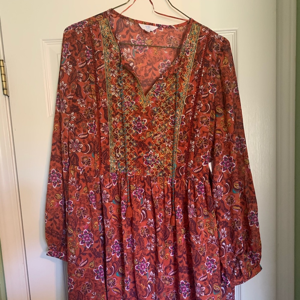 Long Sleeve Boho Dres XXL